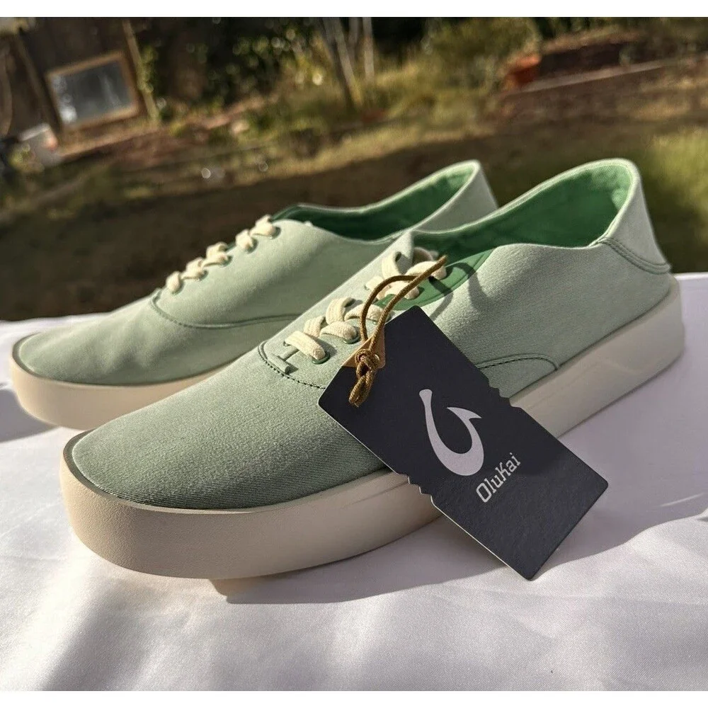 Mens Olukai Tradewinds Shoes 44 US 11 Bamboo Soft Light Comfort Lace Up Footwear